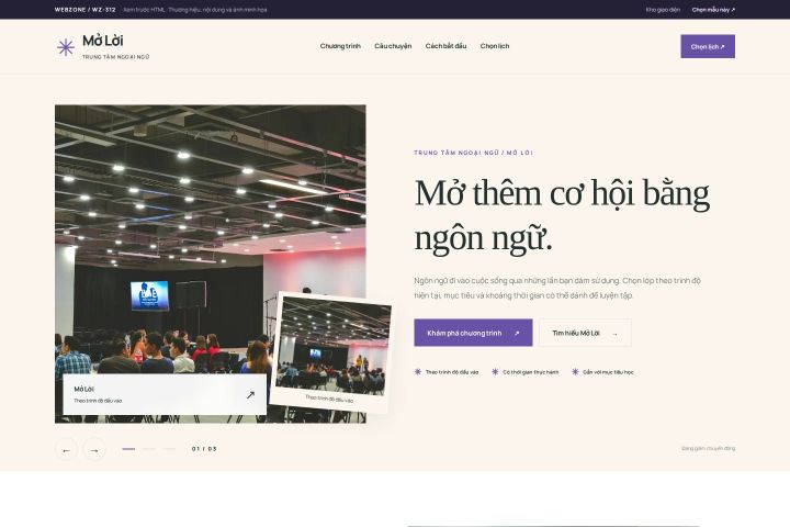 Ảnh chụp Giao diện HTML trung tâm ngoại ngữ — Kể chuyện | WZ-312