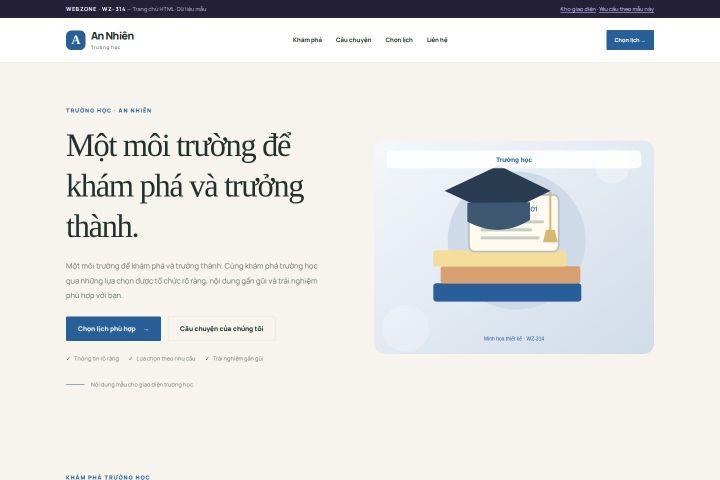 Ảnh chụp Giao diện HTML trường học — Thanh lịch | WZ-314