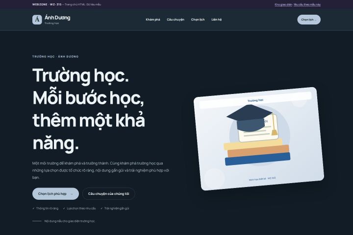 Ảnh chụp Giao diện HTML trường học — Nổi bật | WZ-315