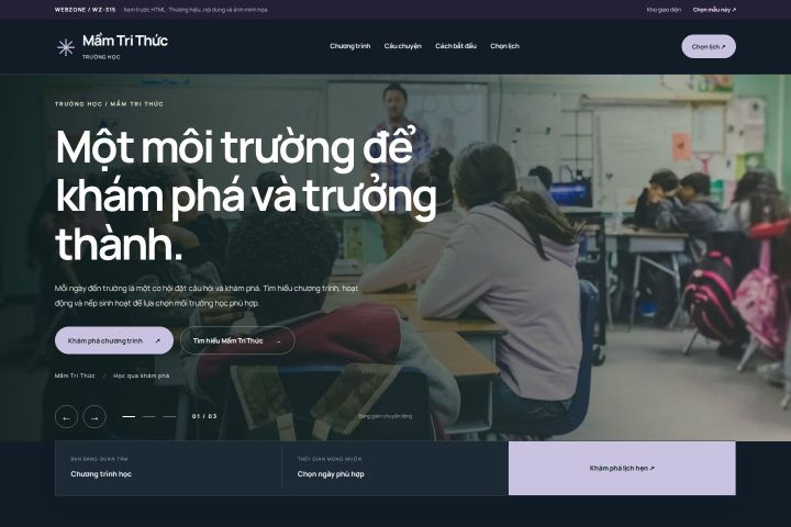 Ảnh chụp Giao diện HTML trường học — Nổi bật | WZ-315