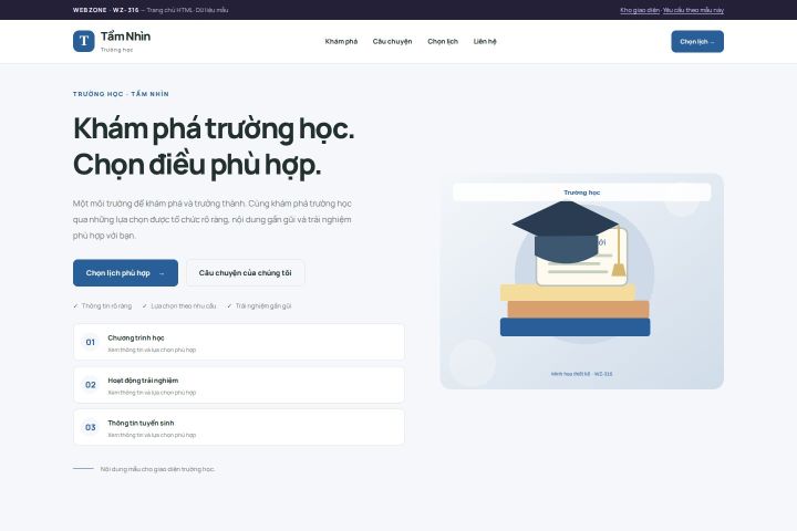 Ảnh chụp Giao diện HTML trường học — Trưng bày | WZ-316