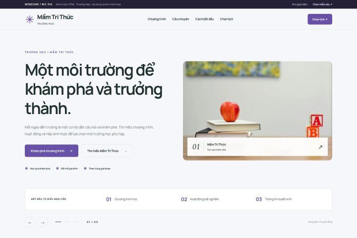 Ảnh chụp Giao diện HTML trường học — Trưng bày | WZ-316