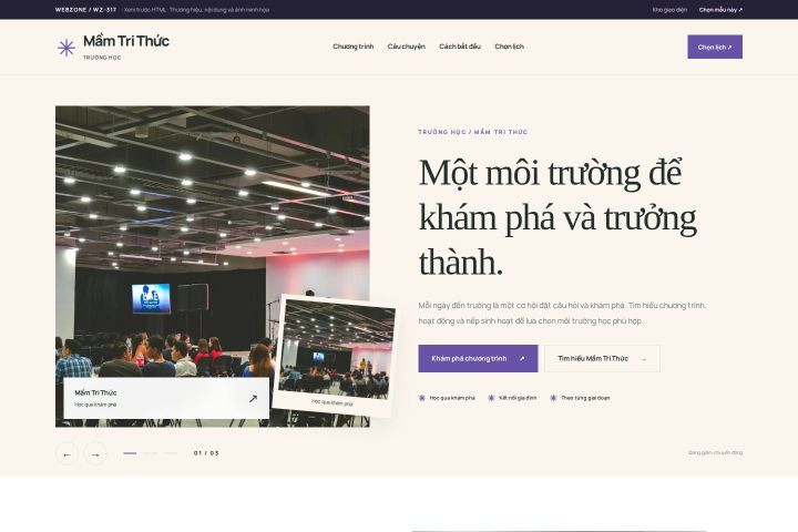 Ảnh chụp Giao diện HTML trường học — Kể chuyện | WZ-317