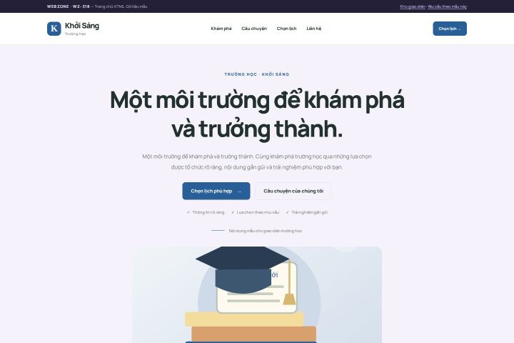 Ảnh chụp Giao diện HTML trường học — Tập trung chuyển đổi | WZ-318