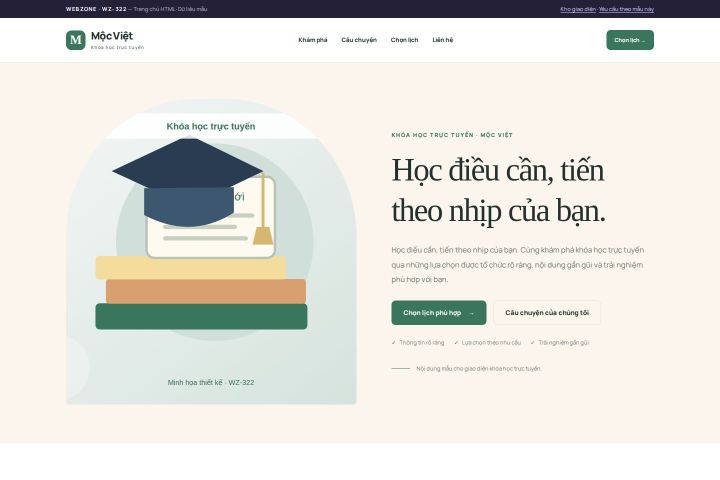 Ảnh chụp Giao diện HTML khóa học trực tuyến — Kể chuyện | WZ-322