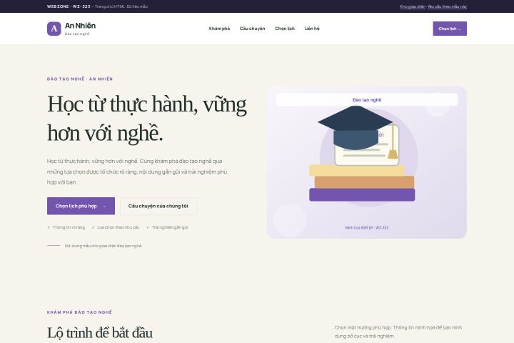 Ảnh chụp Giao diện HTML đào tạo nghề — Thanh lịch | WZ-323