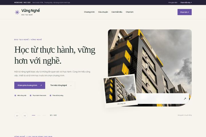 Ảnh chụp Giao diện HTML đào tạo nghề — Thanh lịch | WZ-323