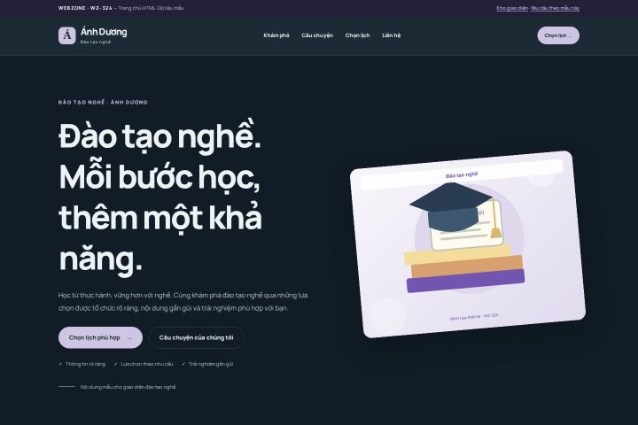 Ảnh chụp Giao diện HTML đào tạo nghề — Nổi bật | WZ-324