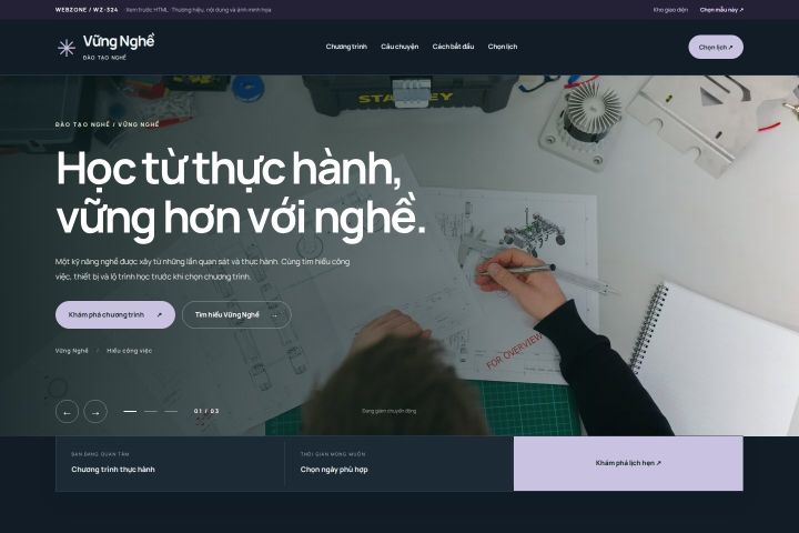 Ảnh chụp Giao diện HTML đào tạo nghề — Nổi bật | WZ-324
