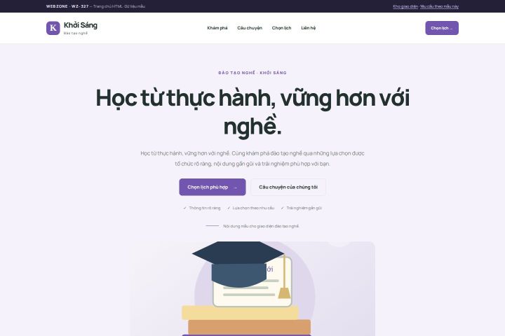Ảnh chụp Giao diện HTML đào tạo nghề — Tập trung chuyển đổi | WZ-327