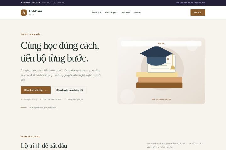 Ảnh chụp Giao diện HTML gia sư — Thanh lịch | WZ-328