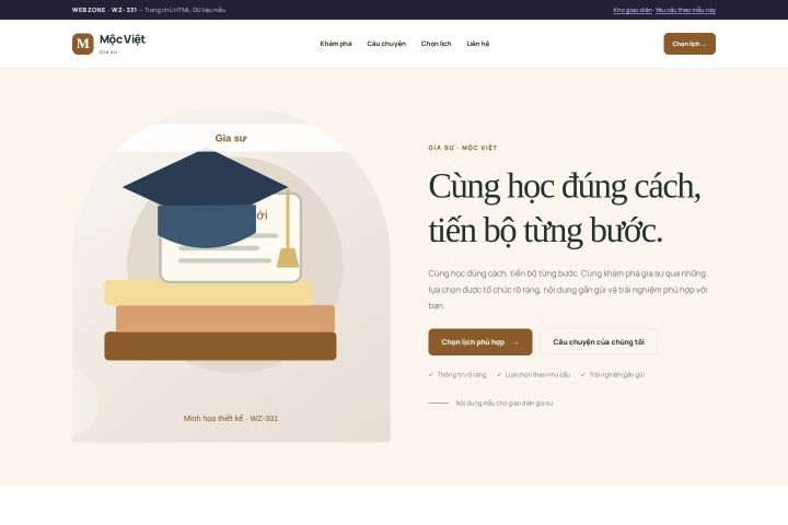 Ảnh chụp Giao diện HTML gia sư — Kể chuyện | WZ-331