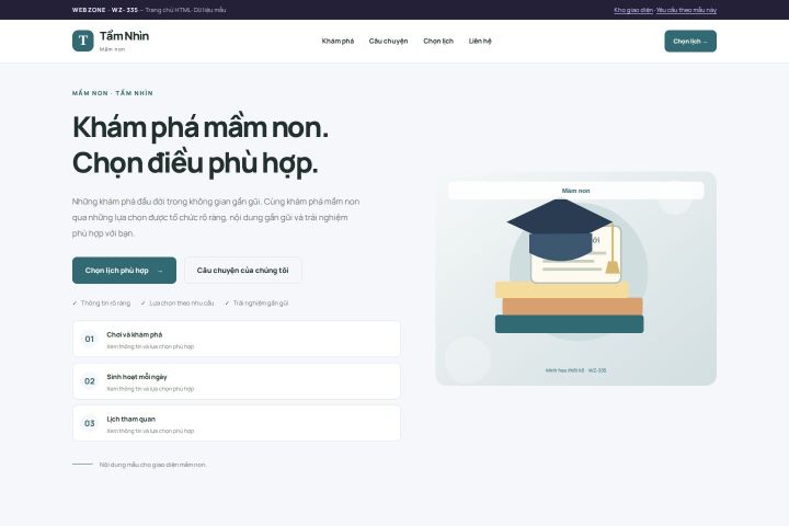 Ảnh chụp Giao diện HTML mầm non — Trưng bày | WZ-335