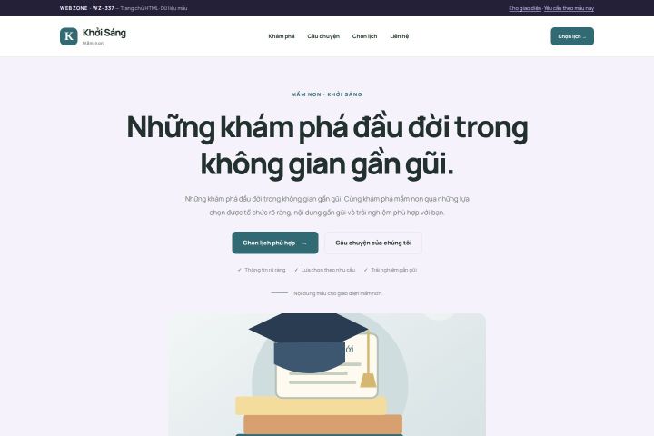 Ảnh chụp Giao diện HTML mầm non — Tập trung chuyển đổi | WZ-337