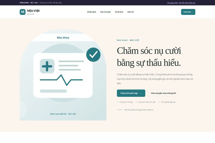 Ảnh chụp Giao diện HTML nha khoa — Kể chuyện | WZ-345