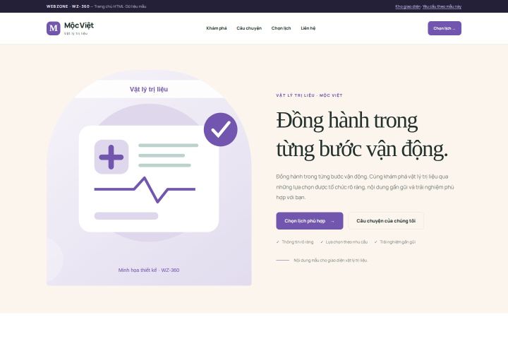 Ảnh chụp Giao diện HTML vật lý trị liệu — Kể chuyện | WZ-360