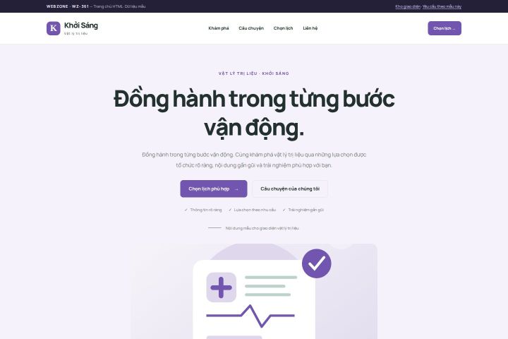 Ảnh chụp Giao diện HTML vật lý trị liệu — Tập trung chuyển đổi | WZ-361