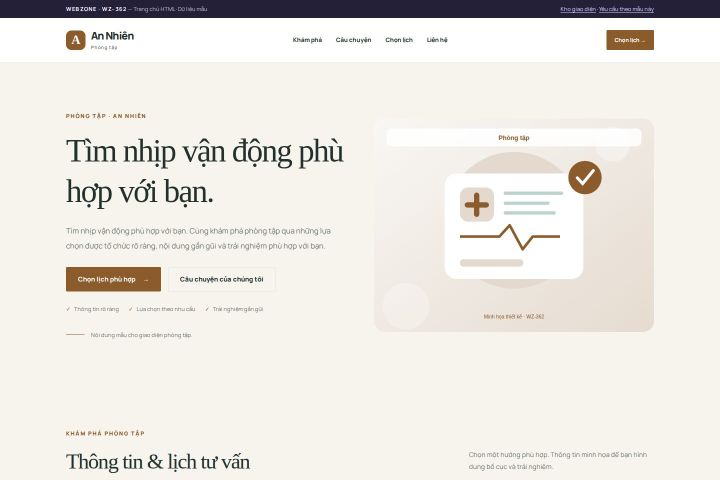 Ảnh chụp Giao diện HTML phòng tập — Thanh lịch | WZ-362