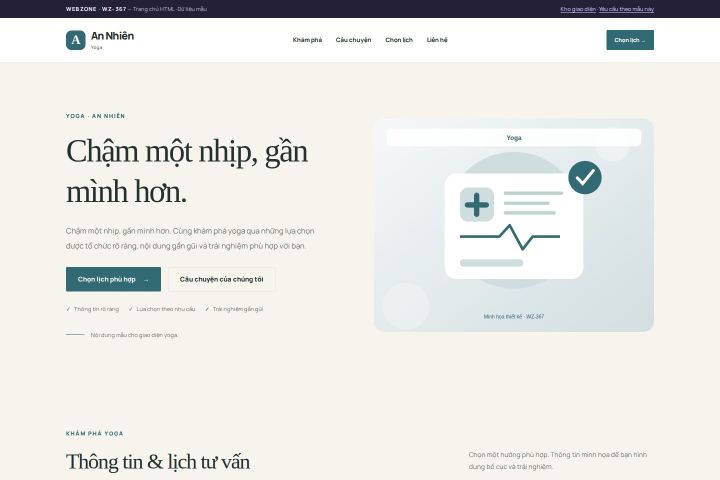 Ảnh chụp Giao diện HTML yoga — Thanh lịch | WZ-367