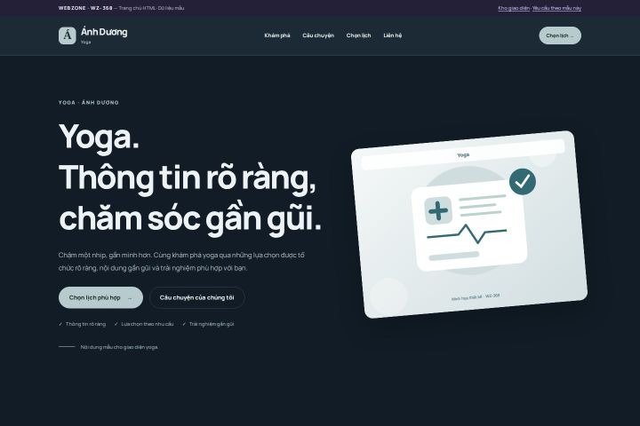 Ảnh chụp Giao diện HTML yoga — Nổi bật | WZ-368