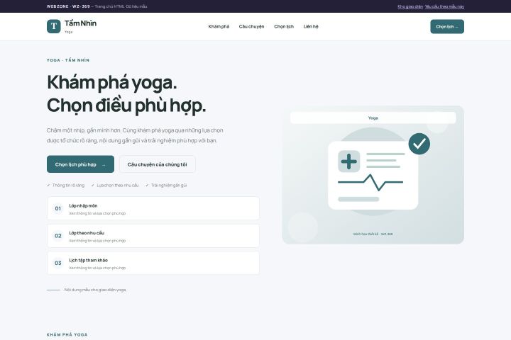 Ảnh chụp Giao diện HTML yoga — Trưng bày | WZ-369