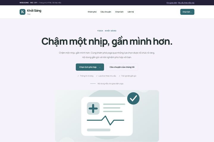 Ảnh chụp Giao diện HTML yoga — Tập trung chuyển đổi | WZ-371