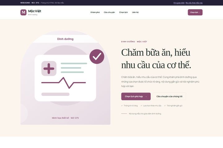 Ảnh chụp Giao diện HTML dinh dưỡng — Kể chuyện | WZ-375