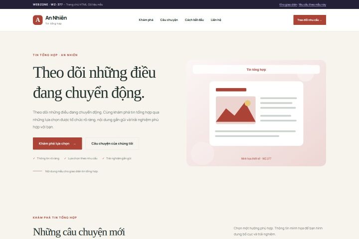 Ảnh chụp Giao diện HTML tin tổng hợp — Thanh lịch | WZ-377