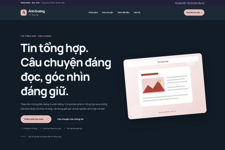 Ảnh chụp Giao diện HTML tin tổng hợp — Nổi bật | WZ-378