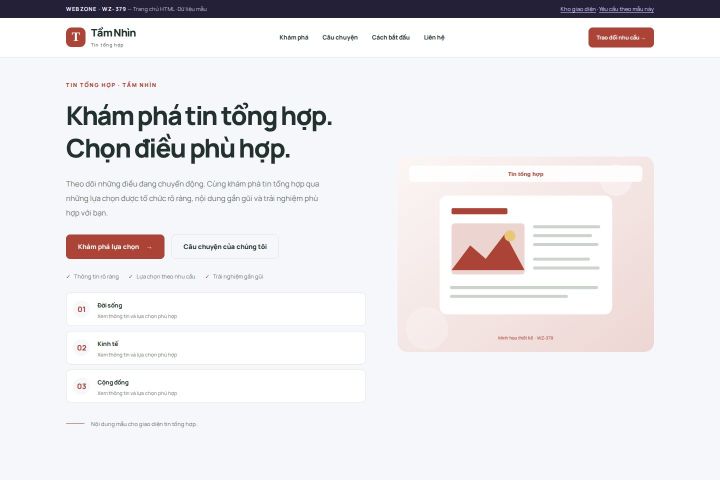 Ảnh chụp Giao diện HTML tin tổng hợp — Trưng bày | WZ-379