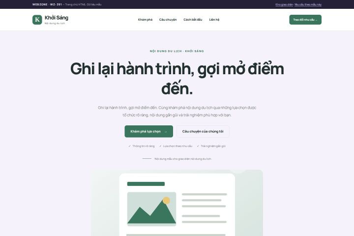 Ảnh chụp Giao diện HTML nội dung du lịch — Tập trung chuyển đổi | WZ-391
