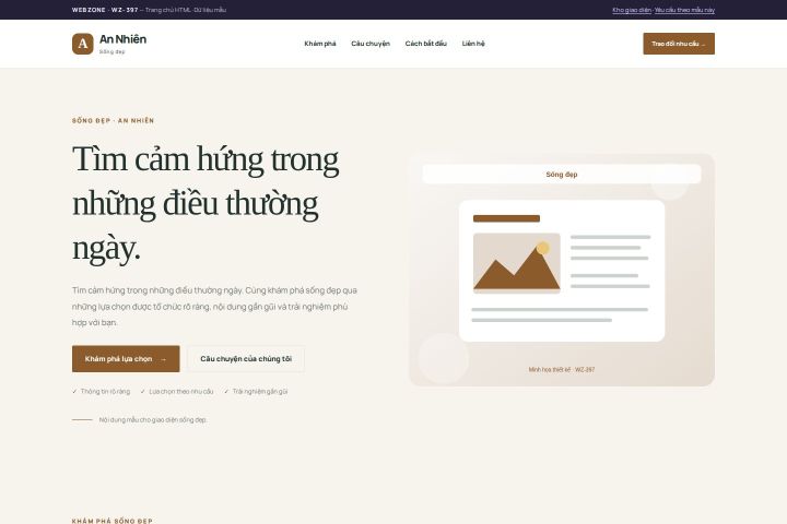 Ảnh chụp Giao diện HTML sống đẹp — Thanh lịch | WZ-397