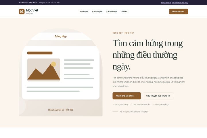Ảnh chụp Giao diện HTML sống đẹp — Kể chuyện | WZ-400