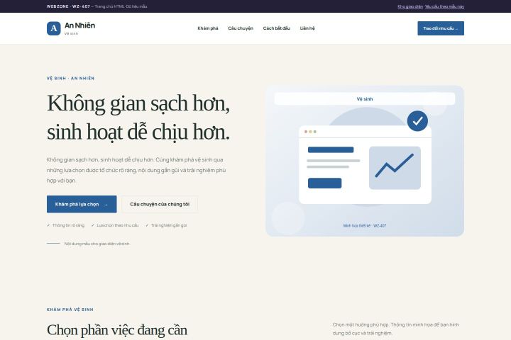 Ảnh chụp Giao diện HTML vệ sinh — Thanh lịch | WZ-407
