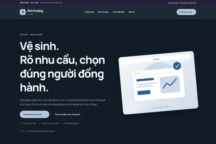 Ảnh chụp Giao diện HTML vệ sinh — Nổi bật | WZ-408