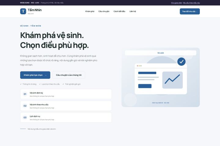 Ảnh chụp Giao diện HTML vệ sinh — Trưng bày | WZ-409