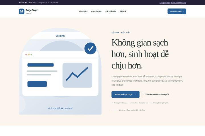 Ảnh chụp Giao diện HTML vệ sinh — Kể chuyện | WZ-410