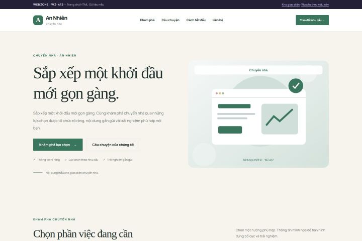 Ảnh chụp Giao diện HTML chuyển nhà — Thanh lịch | WZ-412