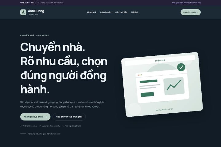 Ảnh chụp Giao diện HTML chuyển nhà — Nổi bật | WZ-413