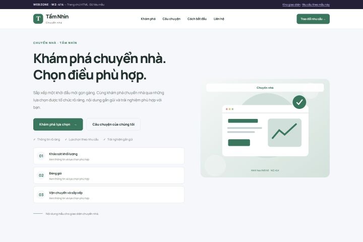 Ảnh chụp Giao diện HTML chuyển nhà — Trưng bày | WZ-414