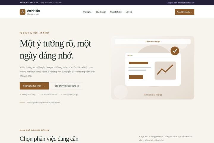 Ảnh chụp Giao diện HTML tổ chức sự kiện — Thanh lịch | WZ-422
