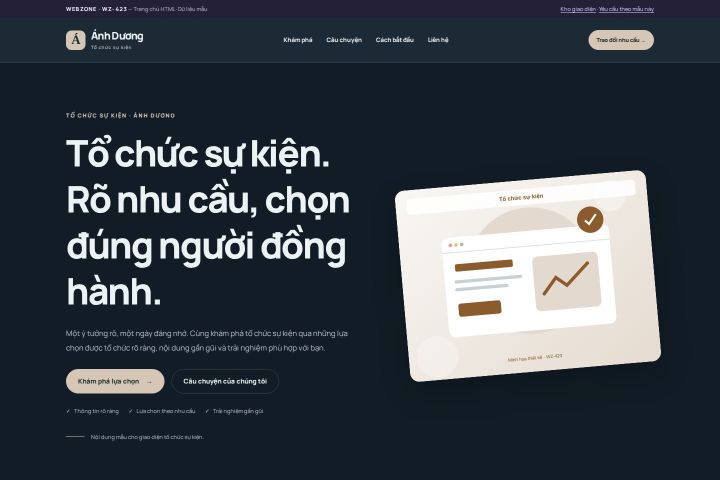 Ảnh chụp Giao diện HTML tổ chức sự kiện — Nổi bật | WZ-423
