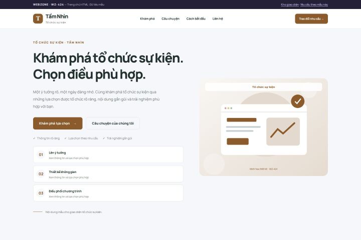 Ảnh chụp Giao diện HTML tổ chức sự kiện — Trưng bày | WZ-424