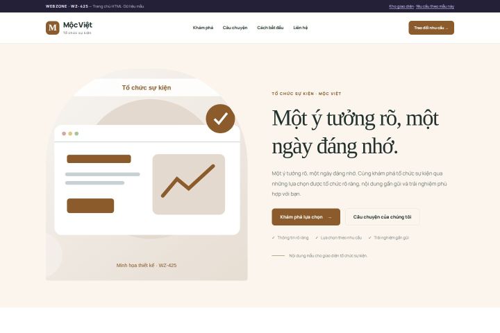 Ảnh chụp Giao diện HTML tổ chức sự kiện — Kể chuyện | WZ-425