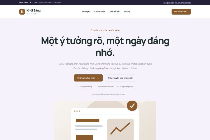 Ảnh chụp Giao diện HTML tổ chức sự kiện — Tập trung chuyển đổi | WZ-426