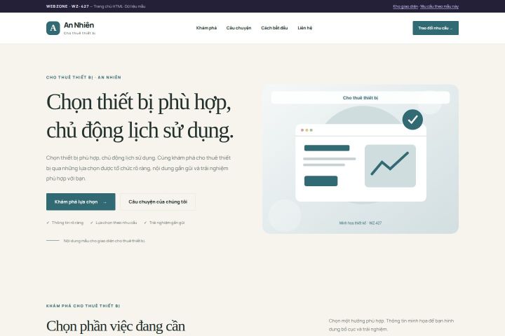 Ảnh chụp Giao diện HTML cho thuê thiết bị — Thanh lịch | WZ-427