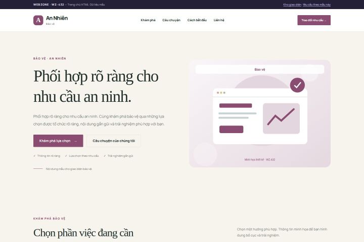 Ảnh chụp Giao diện HTML bảo vệ — Thanh lịch | WZ-432