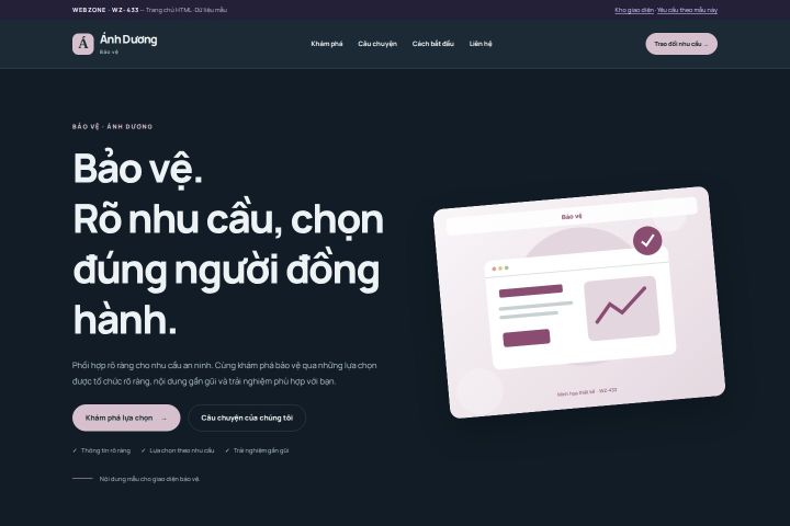 Ảnh chụp Giao diện HTML bảo vệ — Nổi bật | WZ-433
