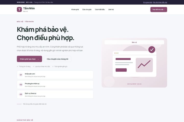 Ảnh chụp Giao diện HTML bảo vệ — Trưng bày | WZ-434