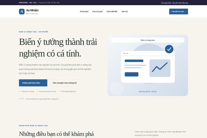 Ảnh chụp Giao diện HTML đơn vị sáng tạo — Thanh lịch | WZ-442
